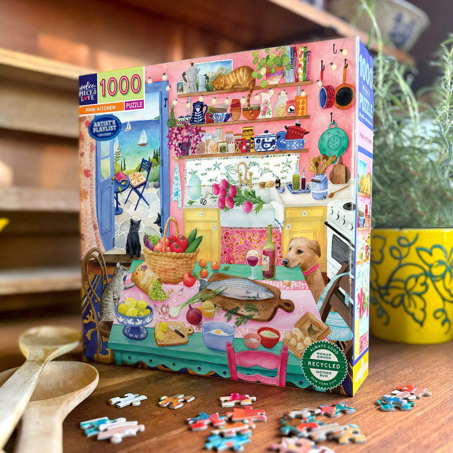 Pink Kitchen (1000 piece square puzzles)