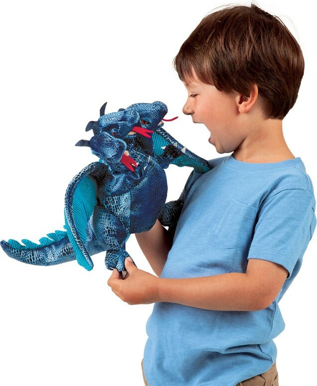 Dragon, Three-Headed - Blue Hand Puppet