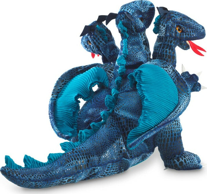 Dragon, Three-Headed - Blue Hand Puppet