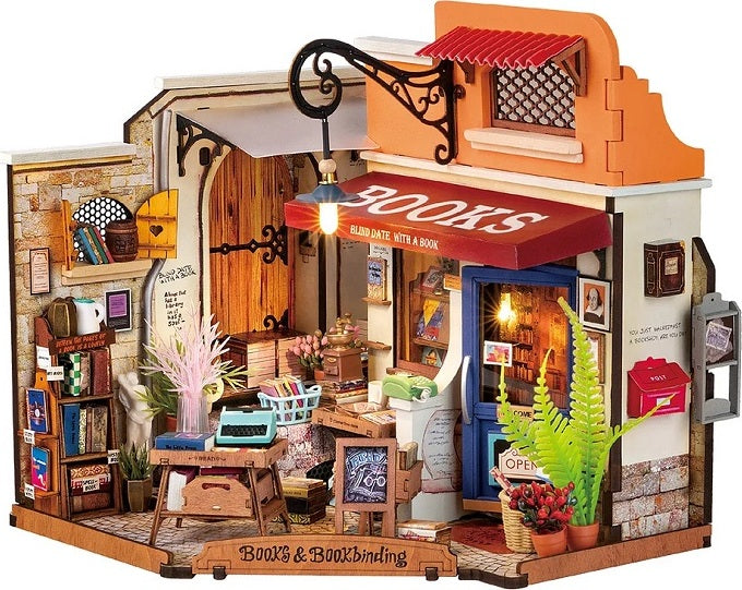 Rolife Corner Bookstore, DIY Miniature House Kit