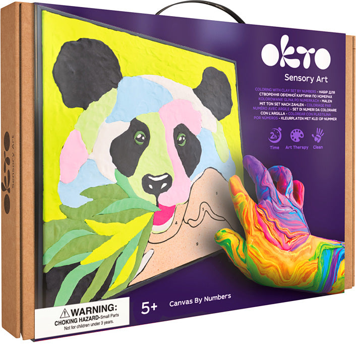 OKTO Sensory Art Coloring with Clay Set by Numbers - Panda