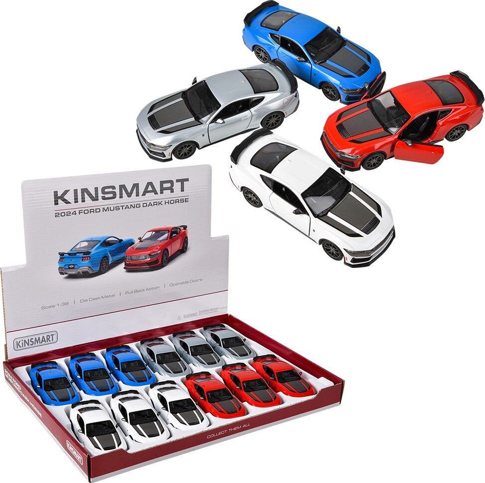 5" Diecast Pull Back 2024 Ford Mustang Dark Horse (assorted)
