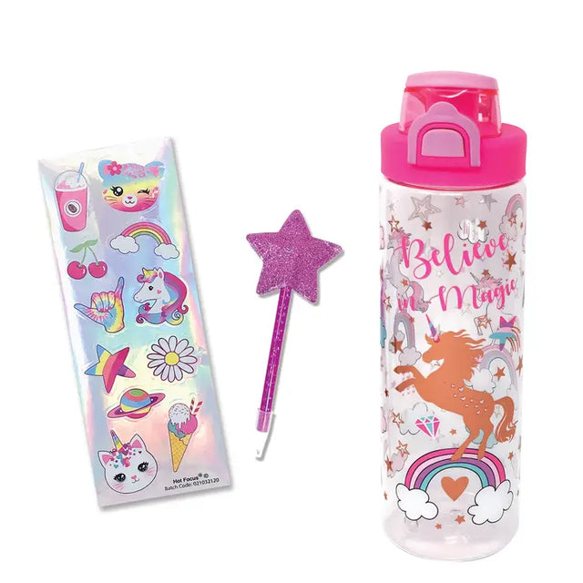 Pop Open Water Bottle Writing Fun - Unicorn