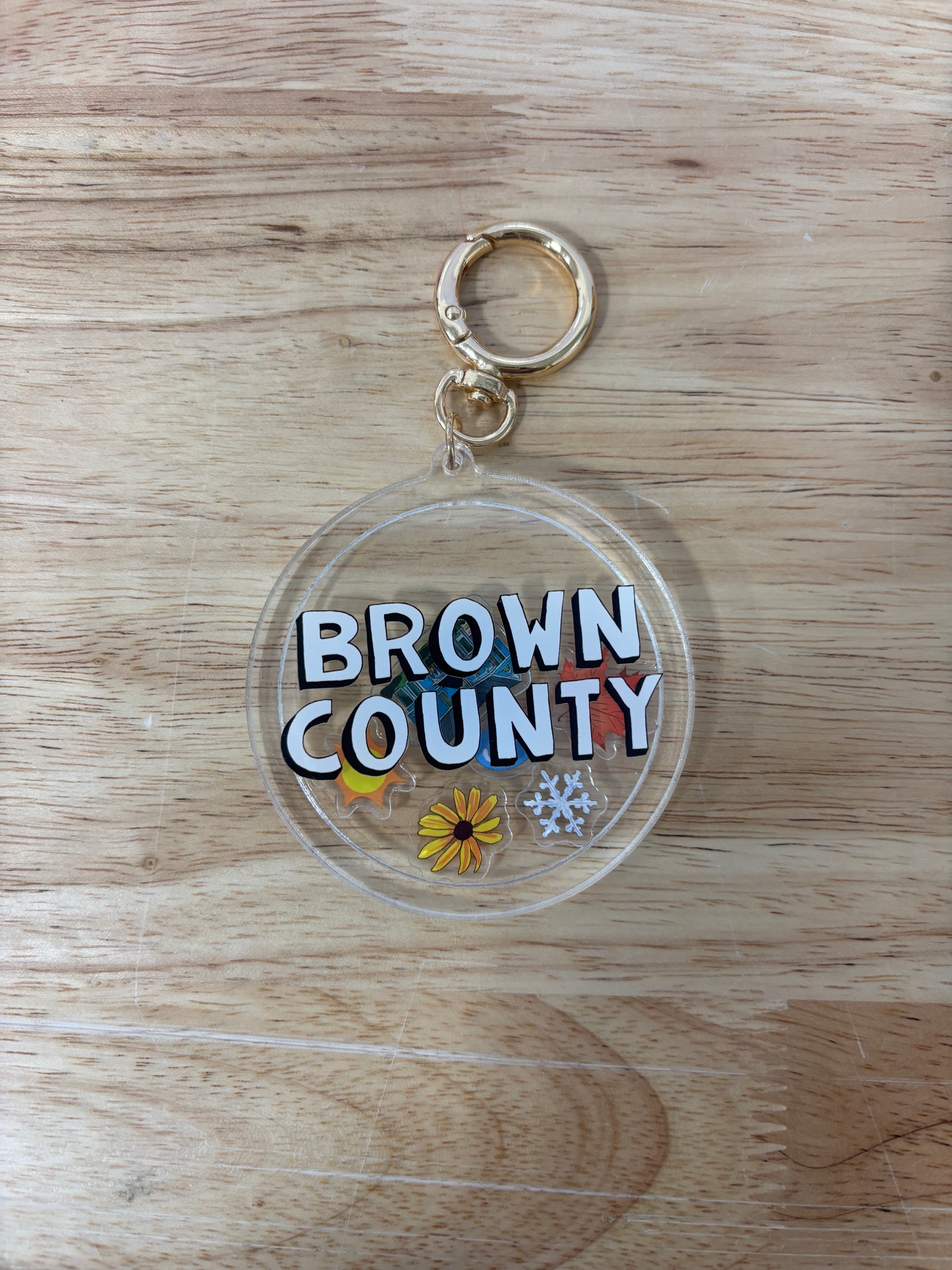 Brown County Shaker Charm Keyring