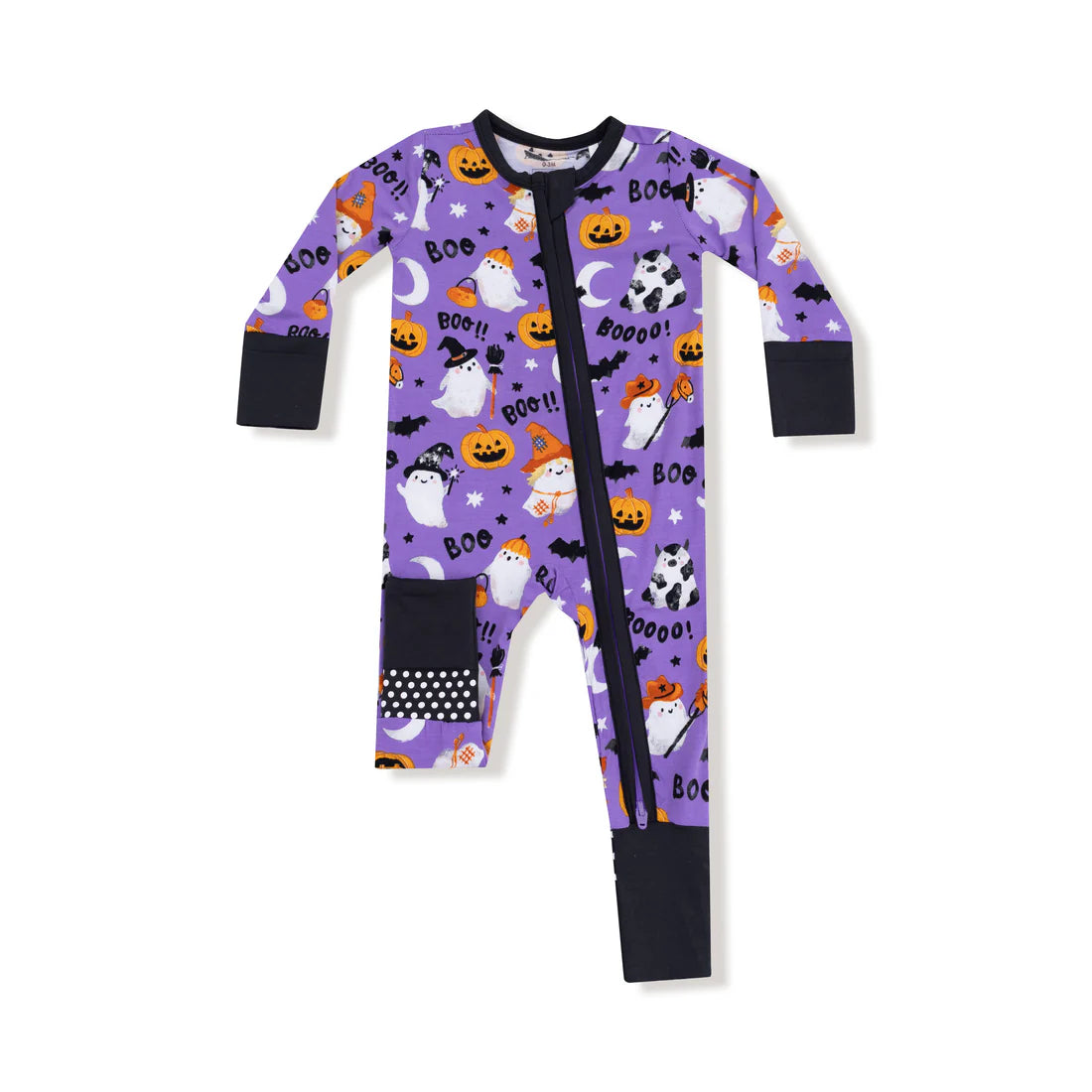 Costumed Ghosts Purple Convertible Romper 6-12M