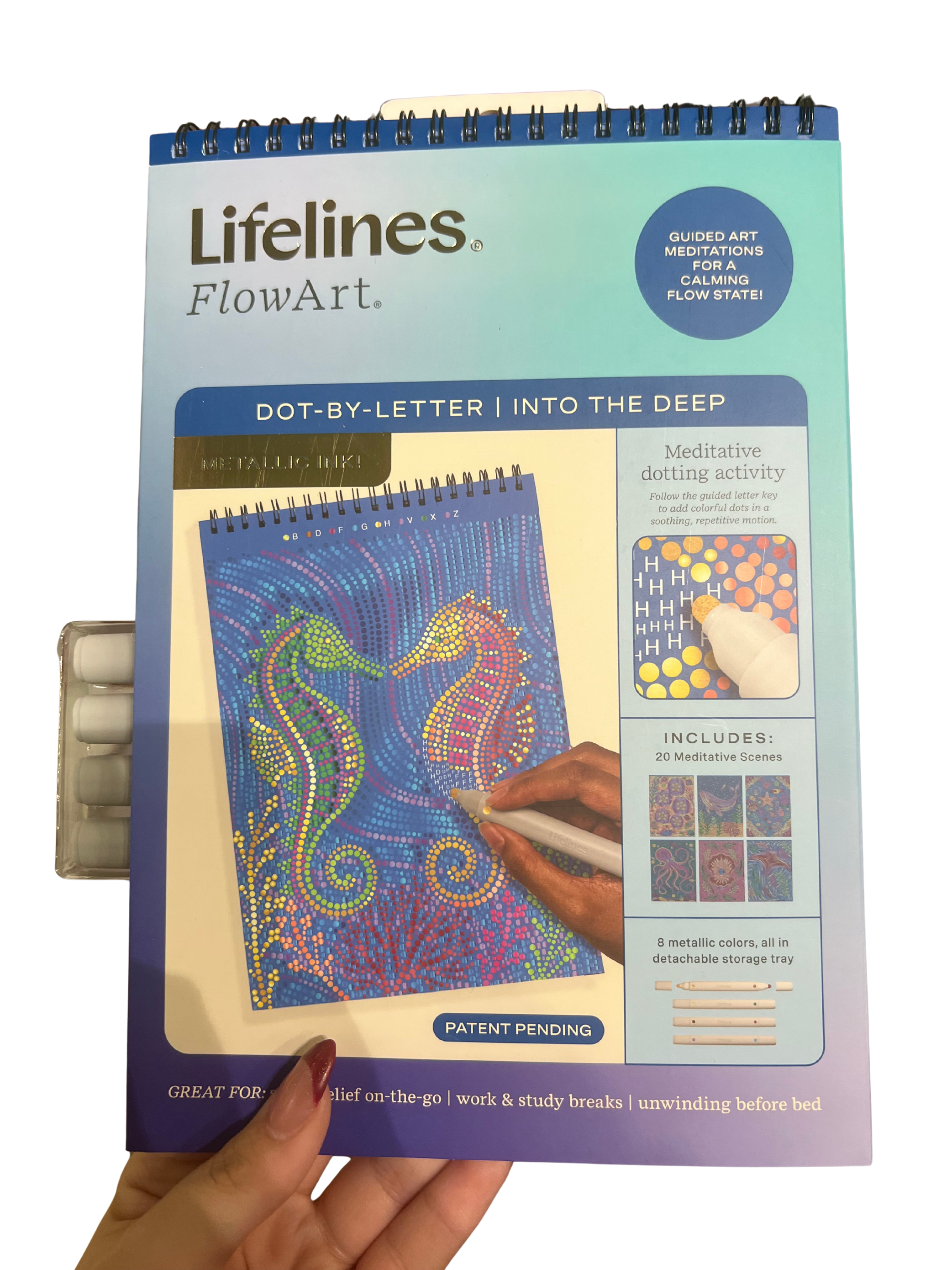 Lifelines Metallic Flowart-Dot By Letter - Into the Deep