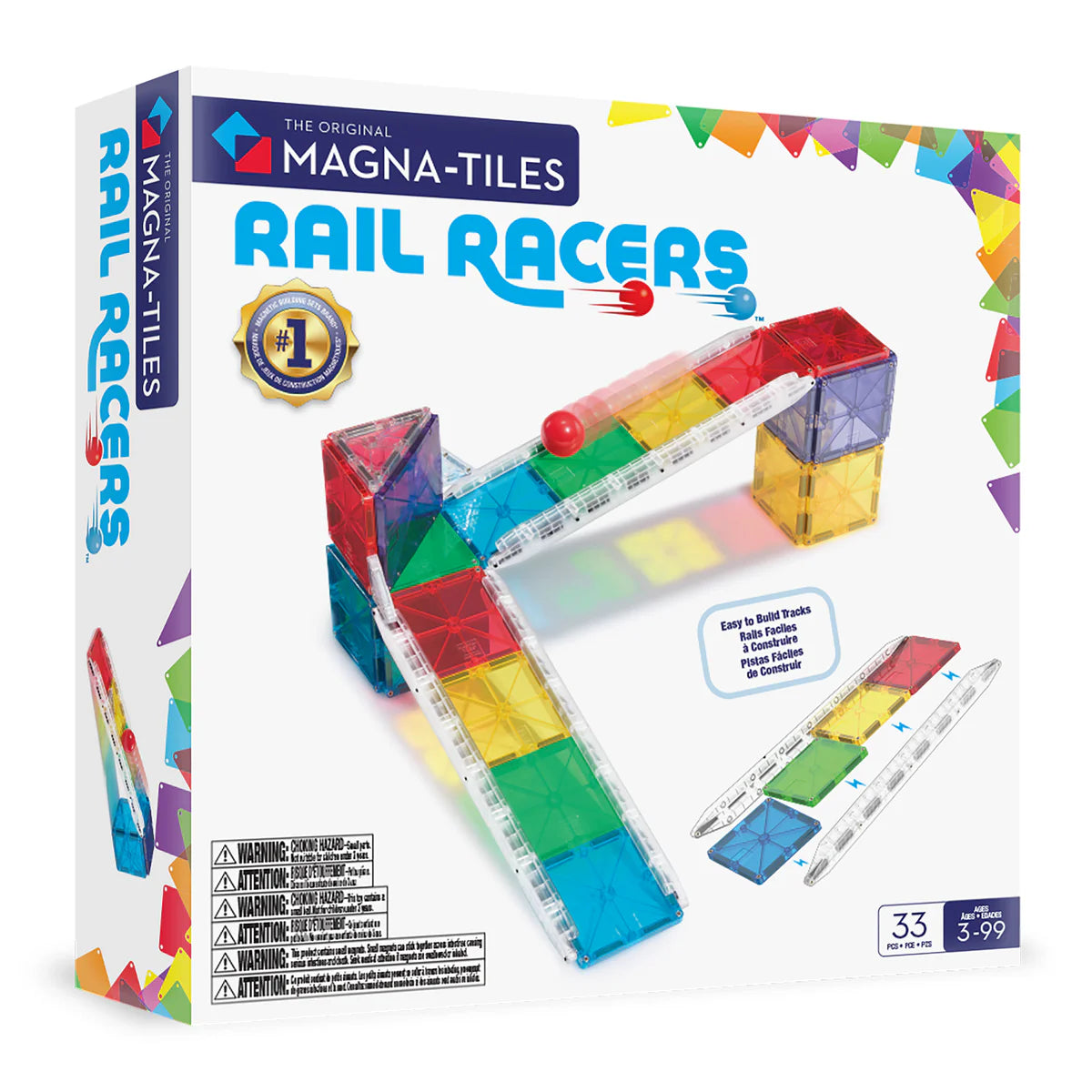 Magna Tiles Rail Racers 33-piece set