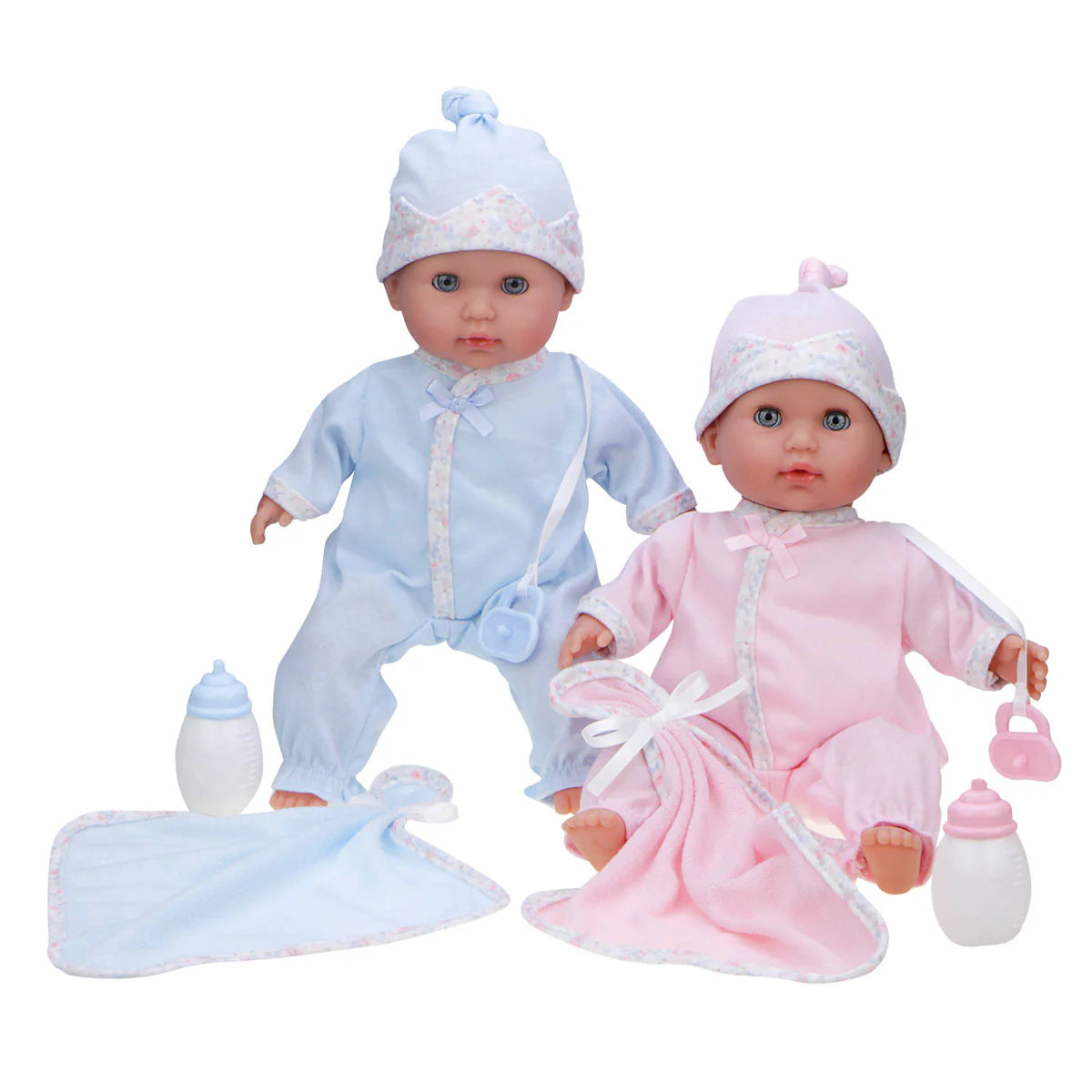 Twin Nonis Doll Set - Boy & Girl - Soft-Body Dolls with Accessories