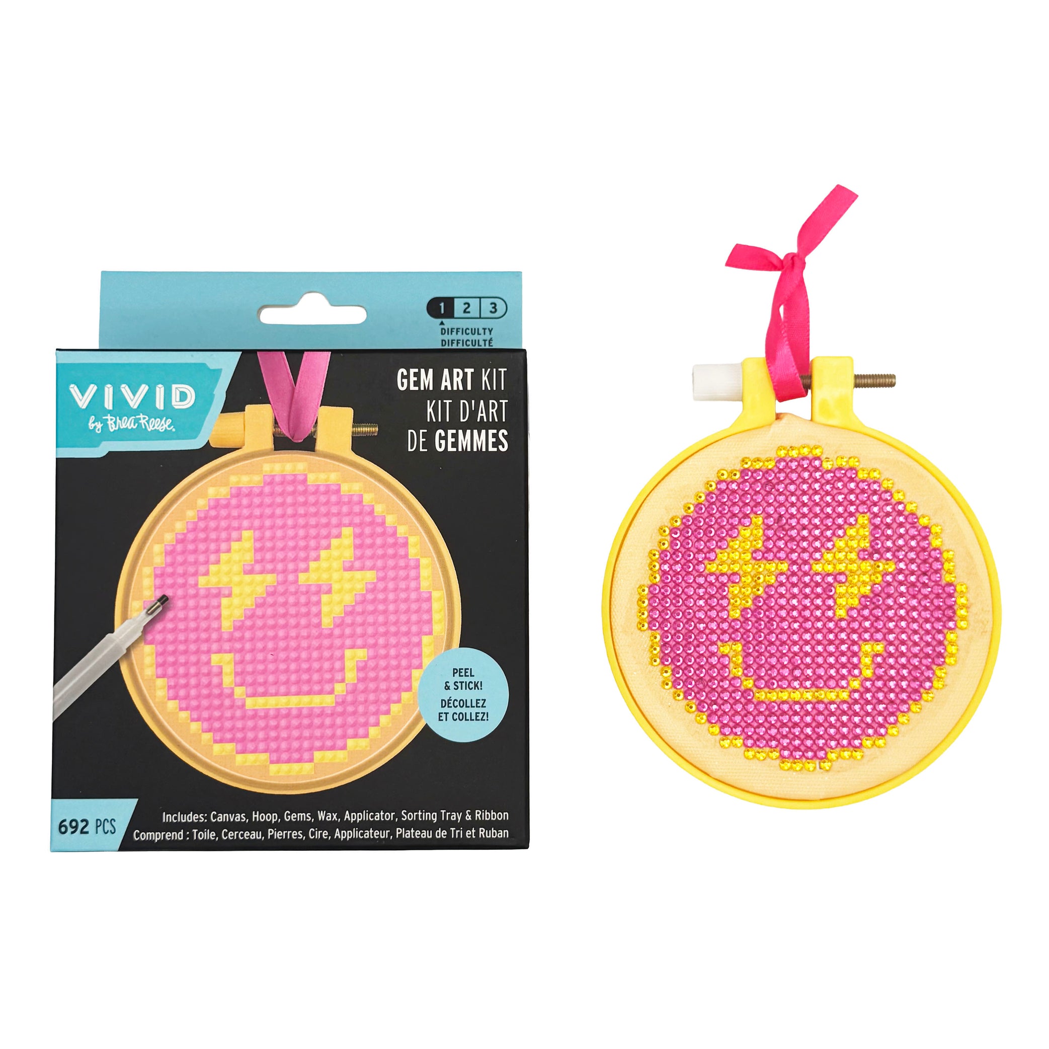 Mini Gem Art in Hoop - Smile