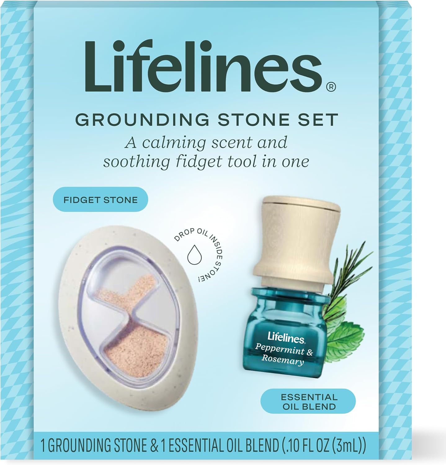Grounding Stone & Oil Set - Peppermint & Rosemary