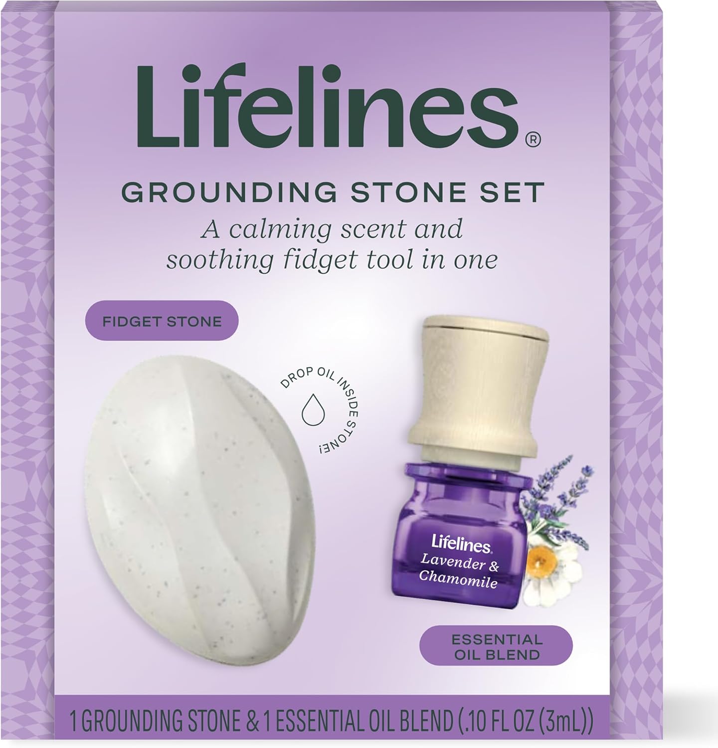 Grounding Stone & Oil Set - Lavender & Chamomile
