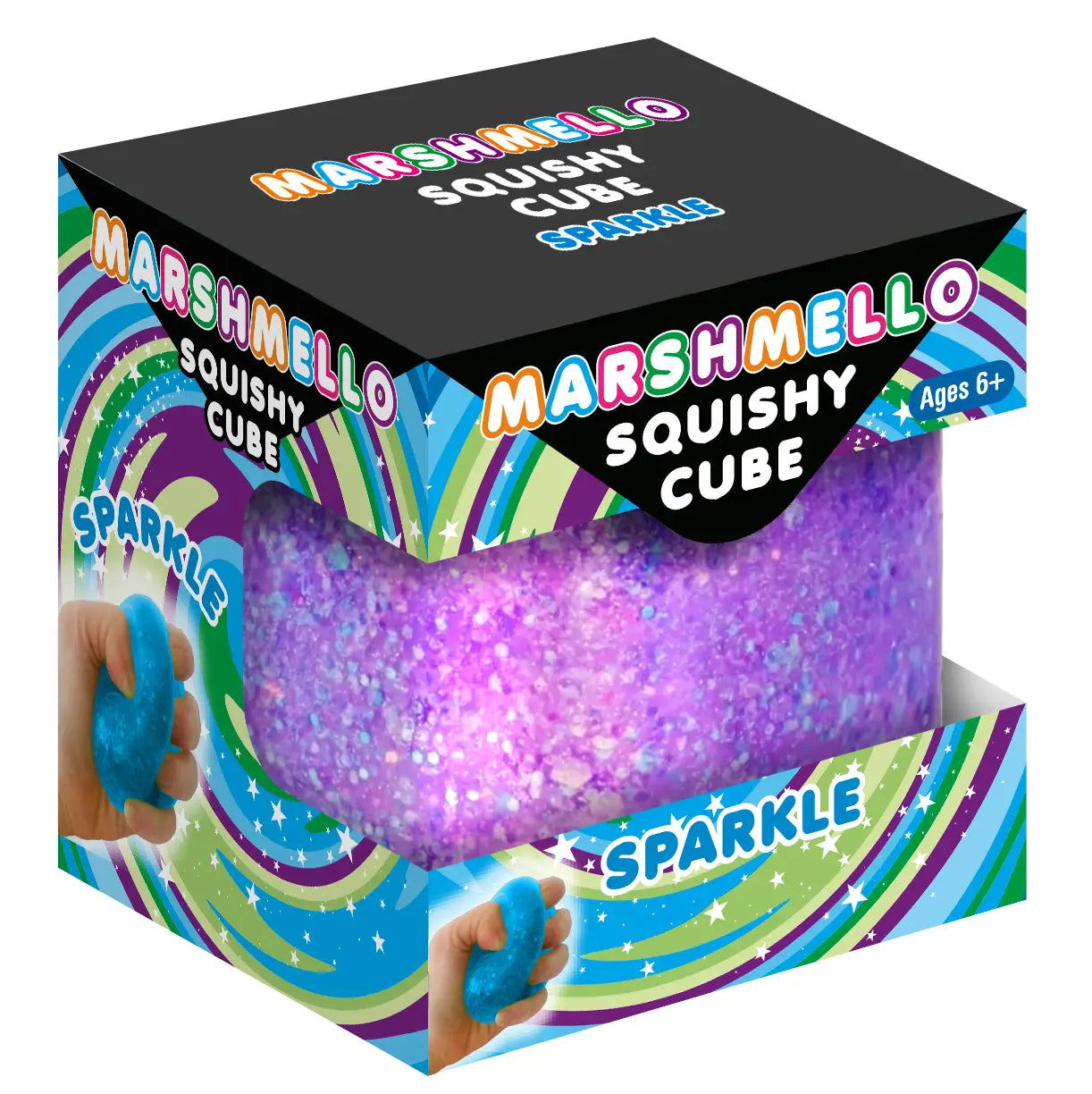 Marshmello Sparkle Squishy Cube
