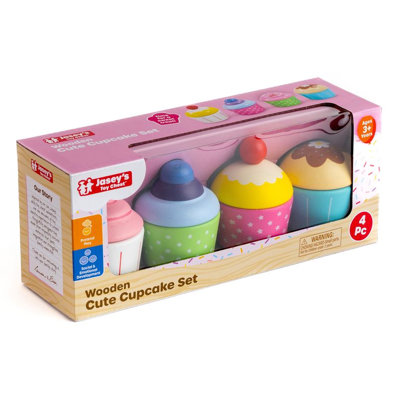 Wooden Cute Cupcake Set