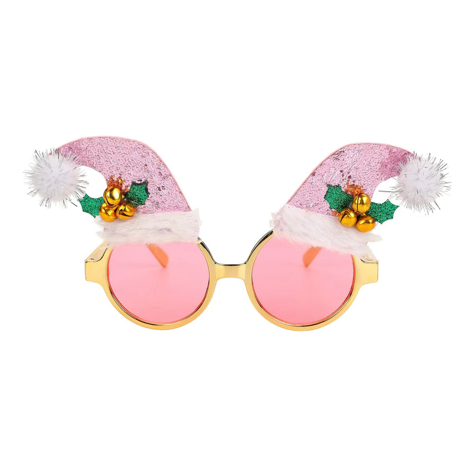 Santa Hat Christmas Novelty Glasses