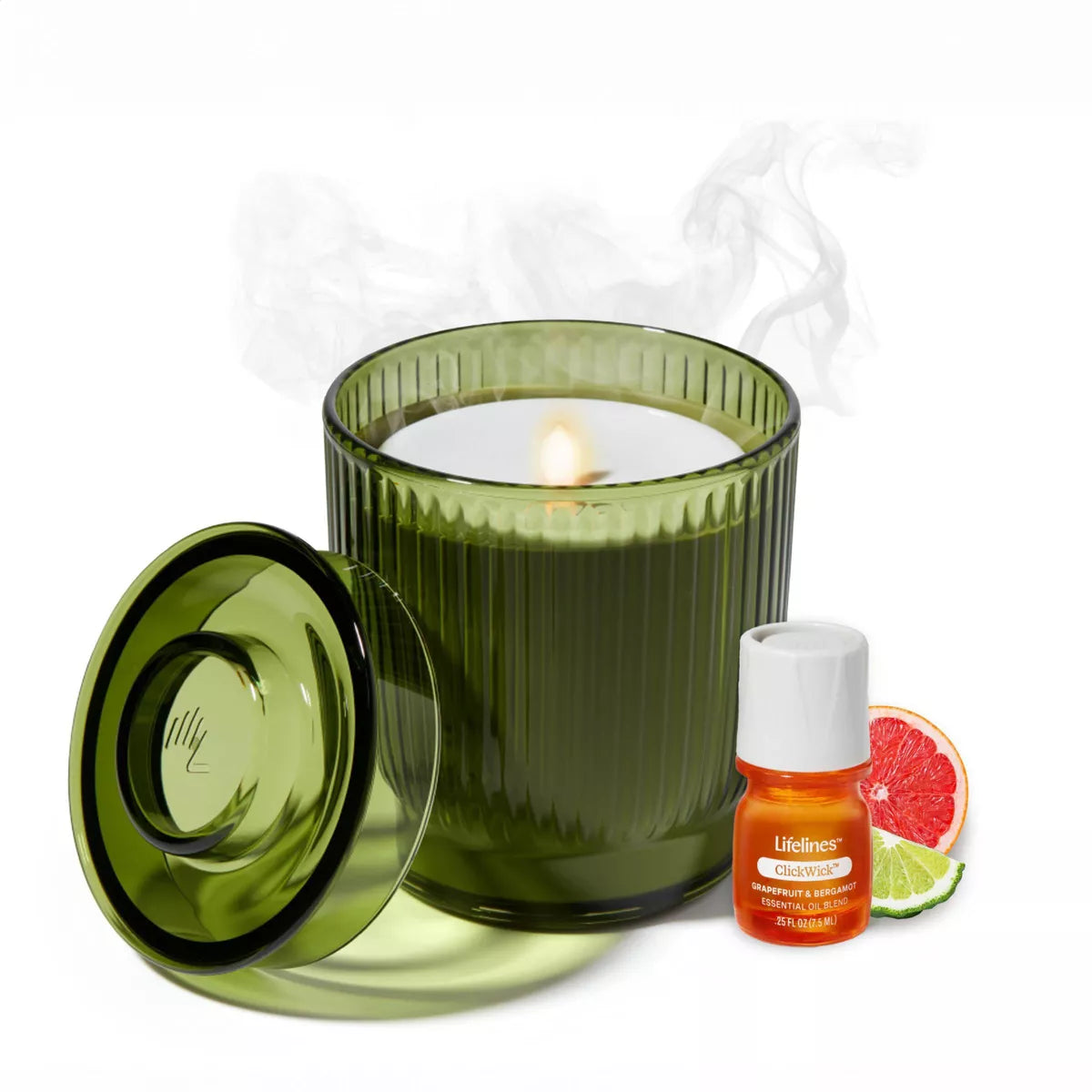 Lifelines Ribbed Olive Flameless Candle Diffuser