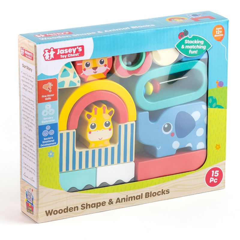 Wooden Shape & Animal Blocks