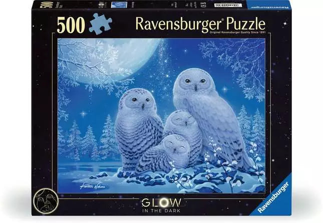 Glow in the dark: Owls in the Moonlight 500 Piece Puzzle