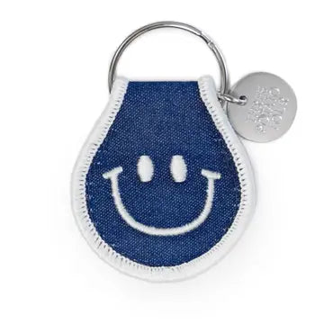 Patch Keychain- Denim Smile