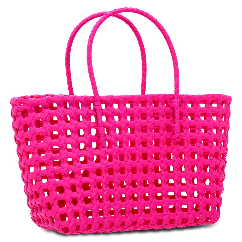 Large Pink Woven Tote