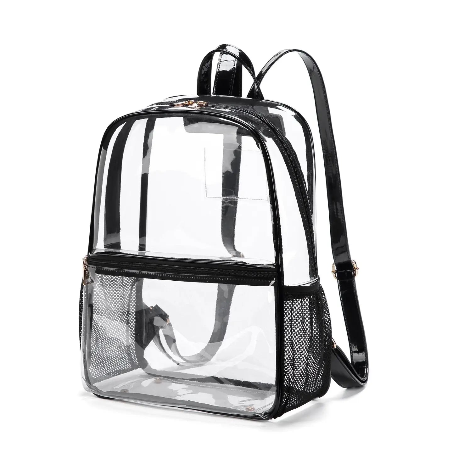 Bailey Clear Mesh Pocket Backpack - Black