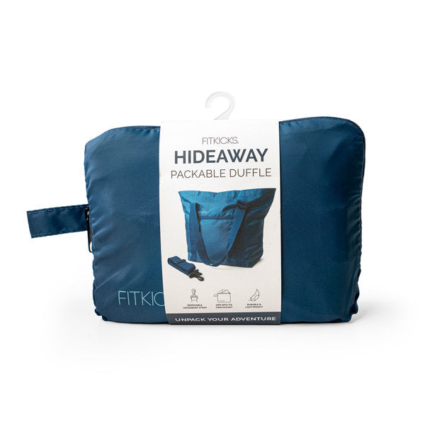 FITKICKS Hideaway Packable Duffle Bag, Blue