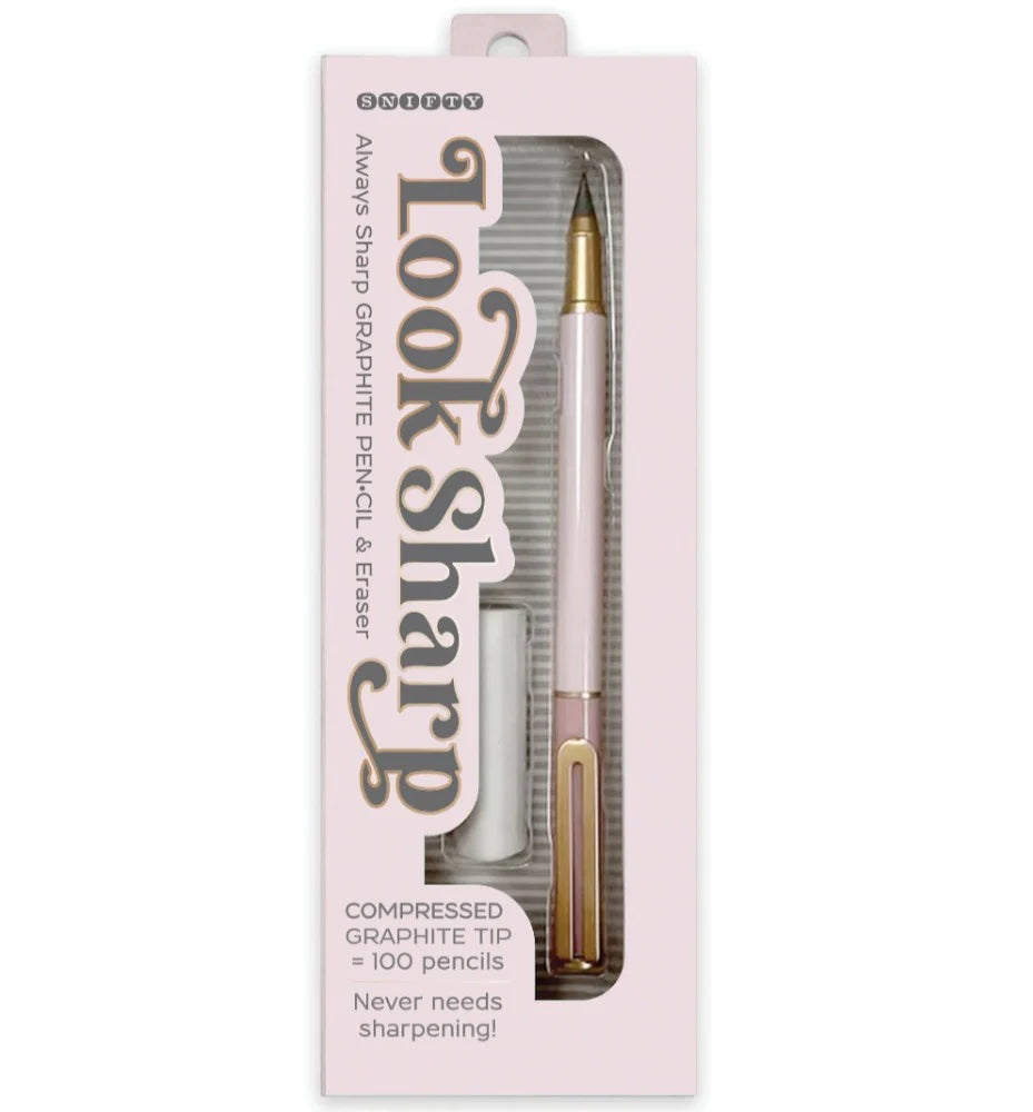 Look Sharp Pencil & Eraser Set - Blush