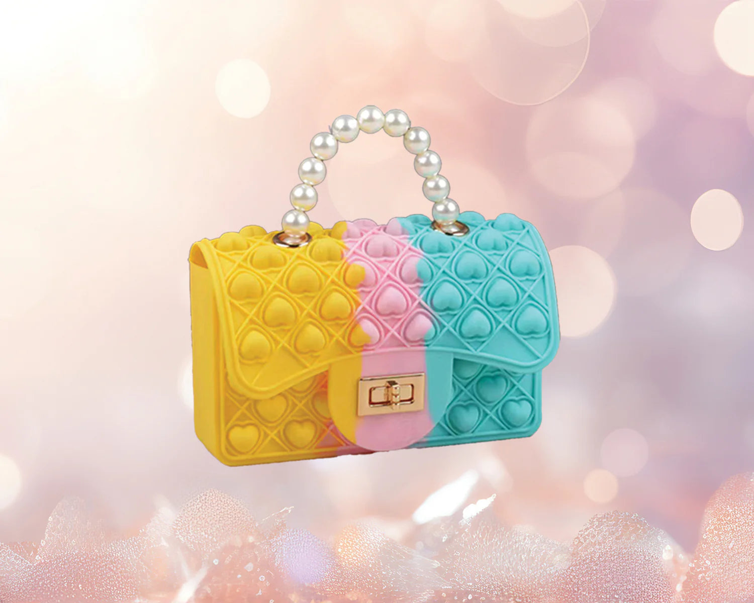 Fidget Pearl Handbag - Bubble Gum