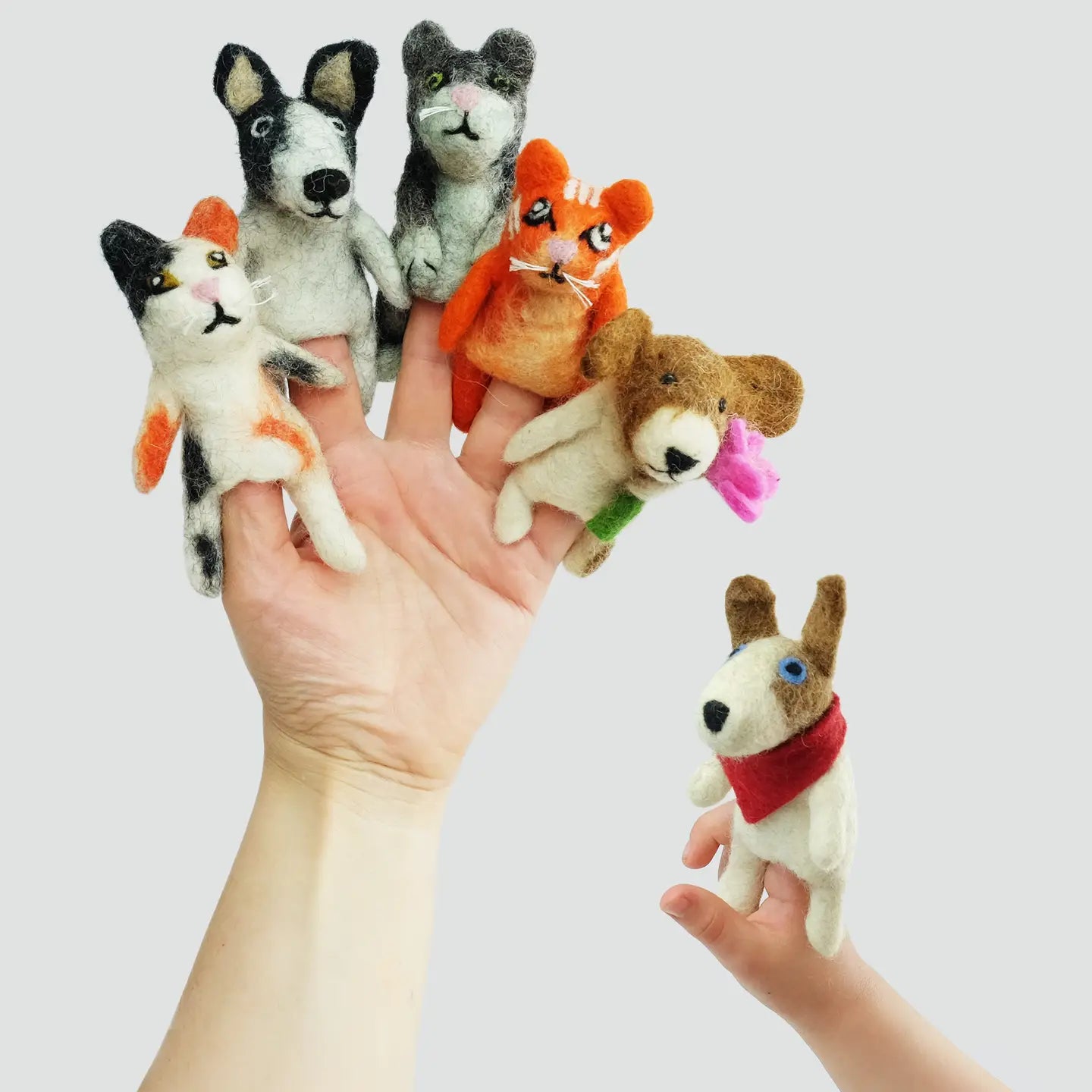 Felt Finger Puppets - Assorted Cats & Dogs