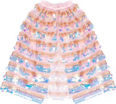 The 5th Avenue Paillette Cape, Gold/Light Pink