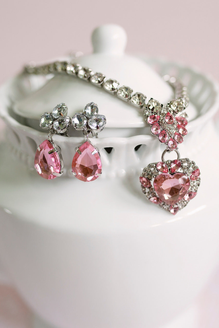 The Marilyn, Pink/Silver, 4pc Set