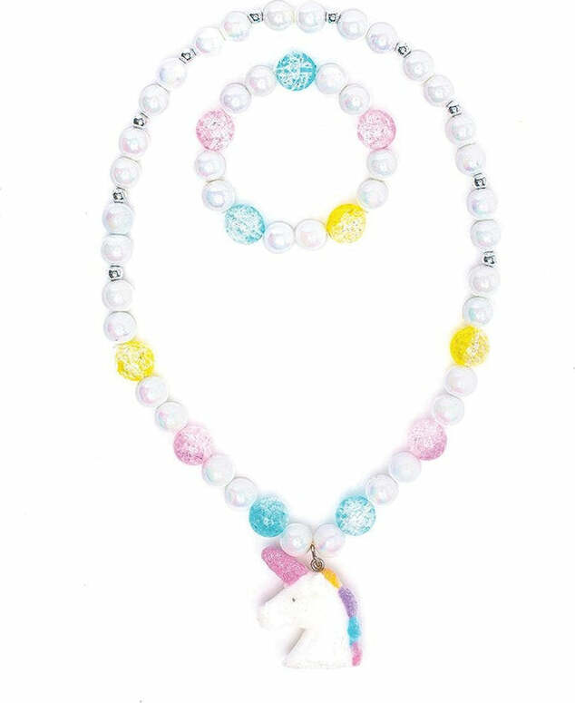 White Unicorn Necklace & Bracelet Set