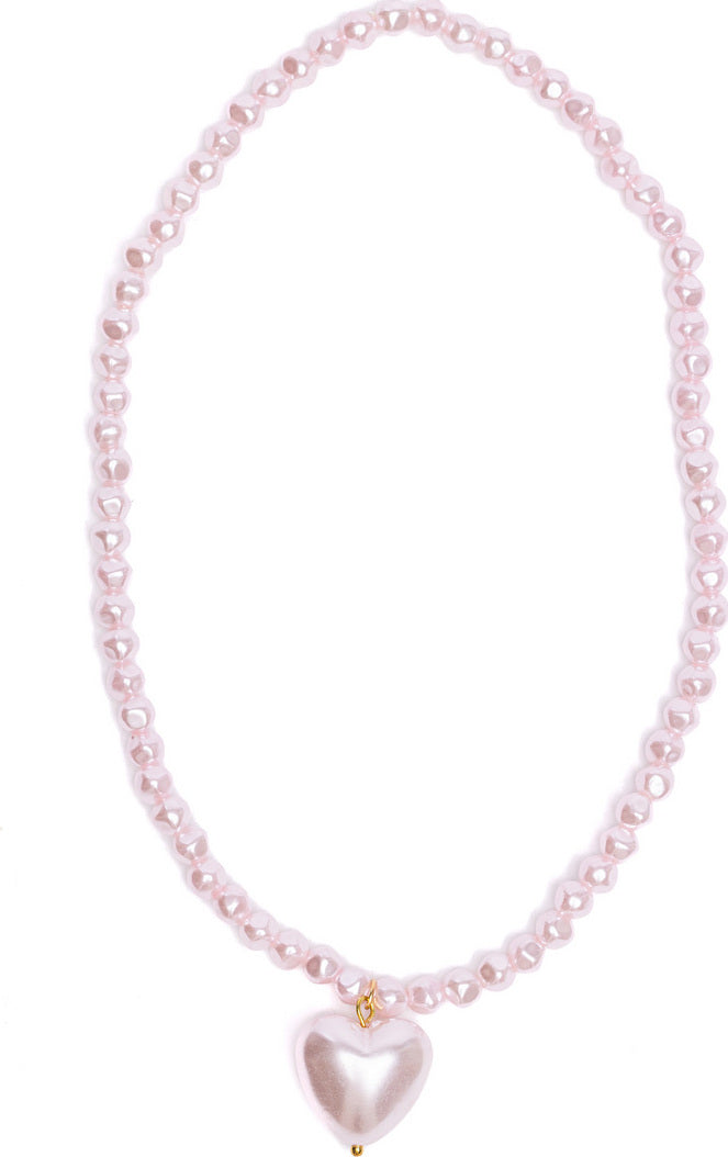 Pink Pearl Heart Necklace