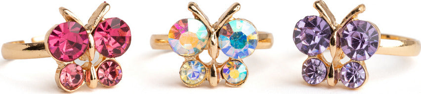 Boutique Butterfly Gem Rings