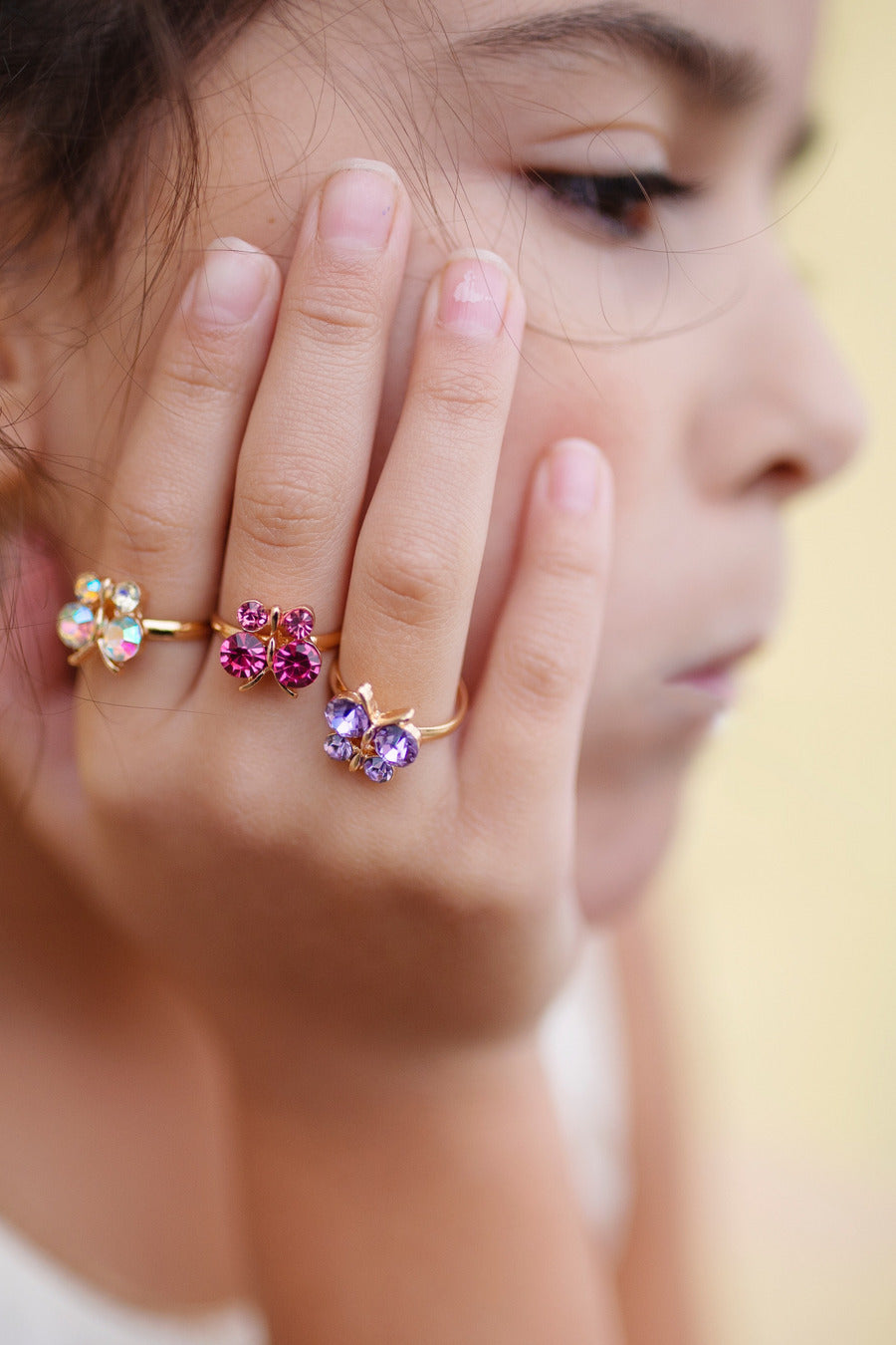 Boutique Butterfly Gem Rings