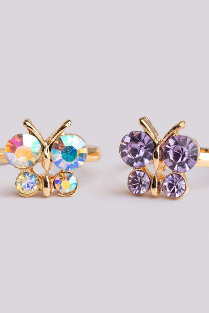 Boutique Butterfly Gem Rings