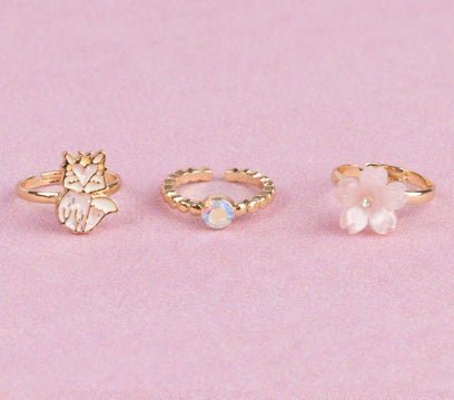 Boutique Foxy Floral Rings, 3pcs
