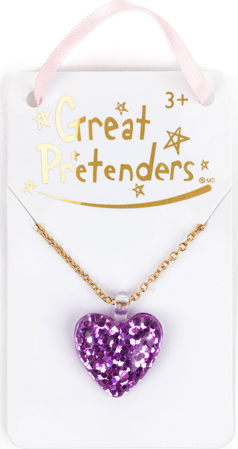 Boutique Glitter Heart Necklace (assorted)