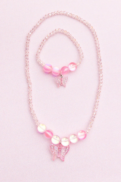 Boutique Holo Pink Crystal Necklace