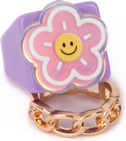 Boutique Chic Sunny Blooms Ring Set - 2pc