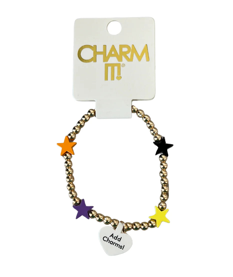 Gold Halloween Stretch Bead Bracelet