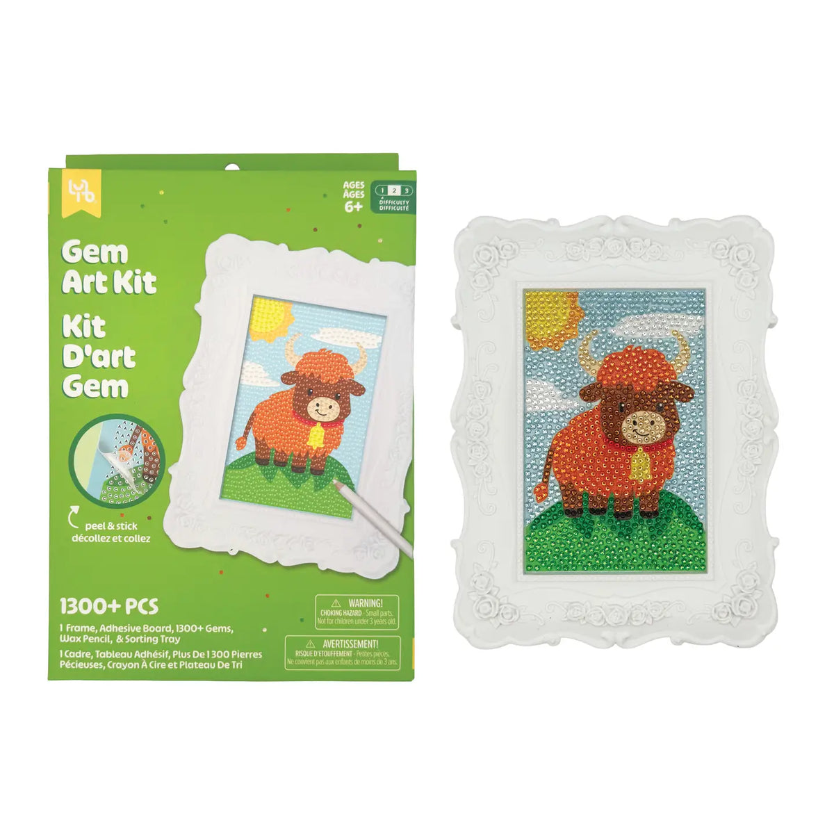 Framed Gem Art Kit - Cow