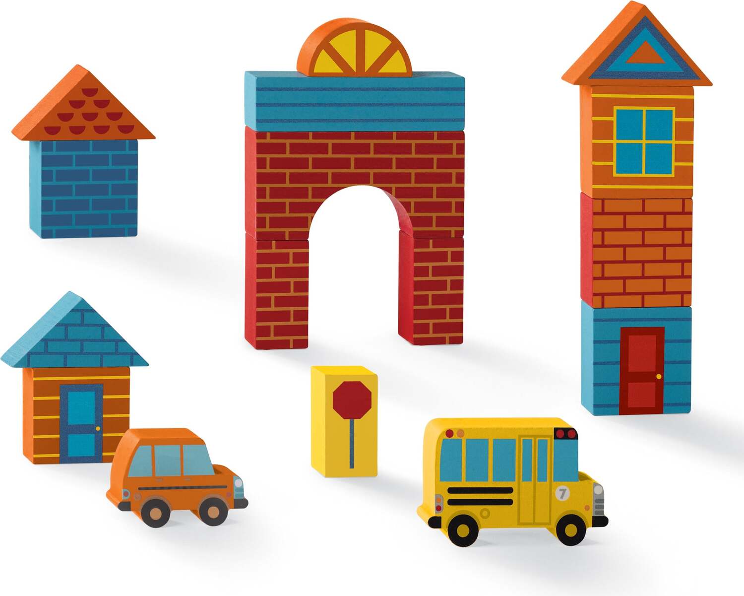 Build & Play Wood Blocks - Busy City