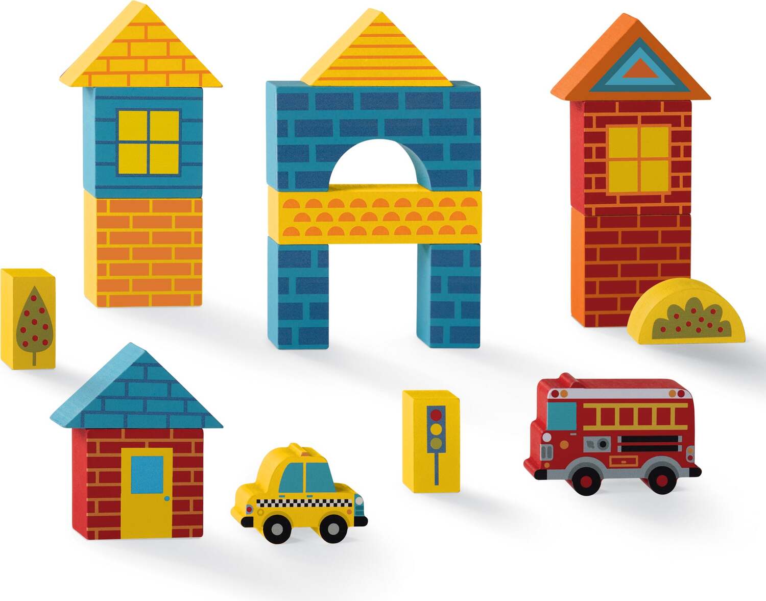 Build & Play Wood Blocks - Busy City