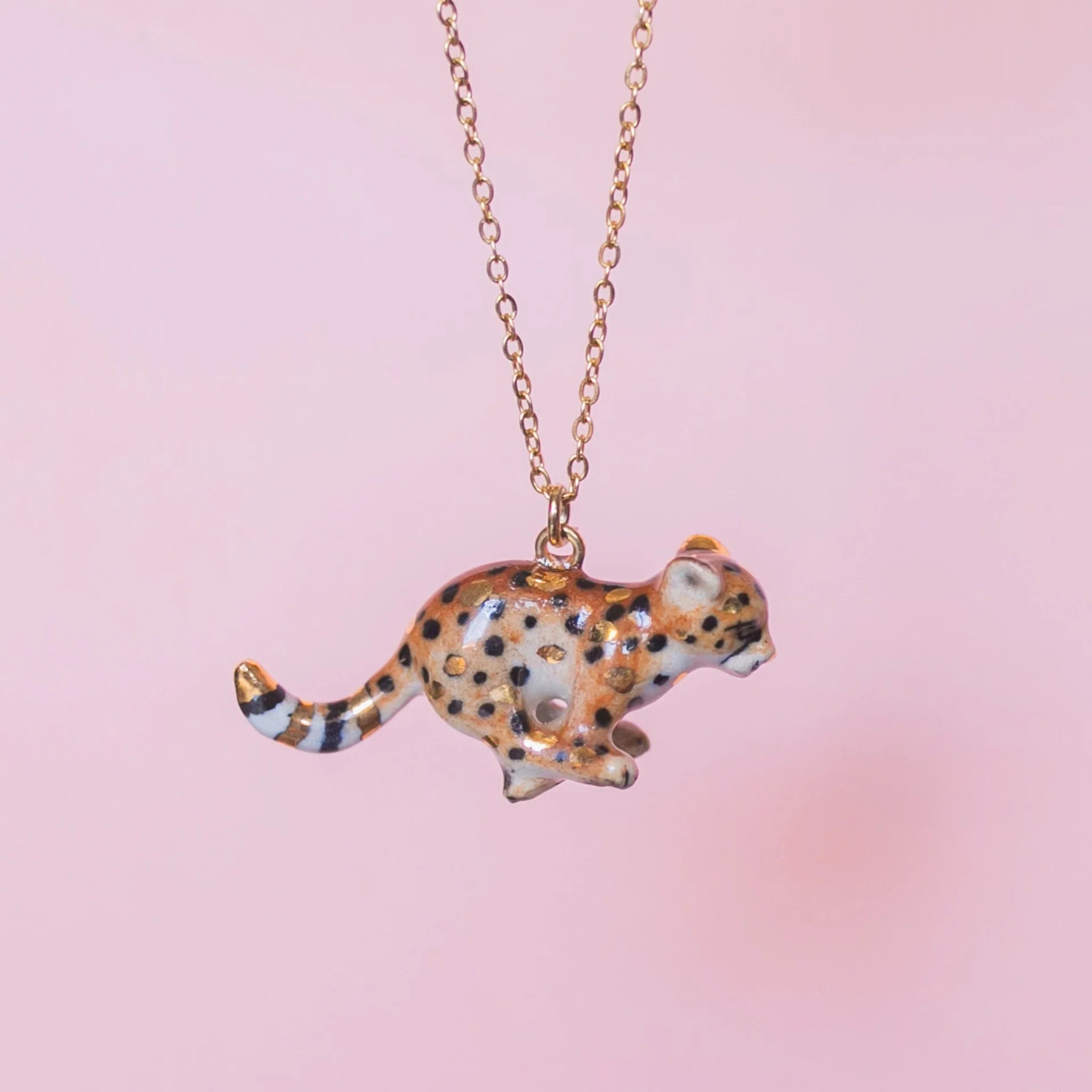Gold Cheetah Cub Necklace
