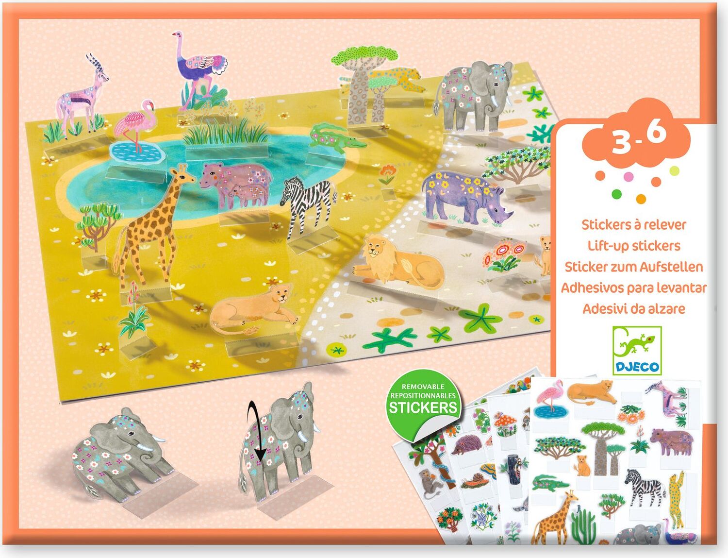 PG Lift Up Stickers Animals