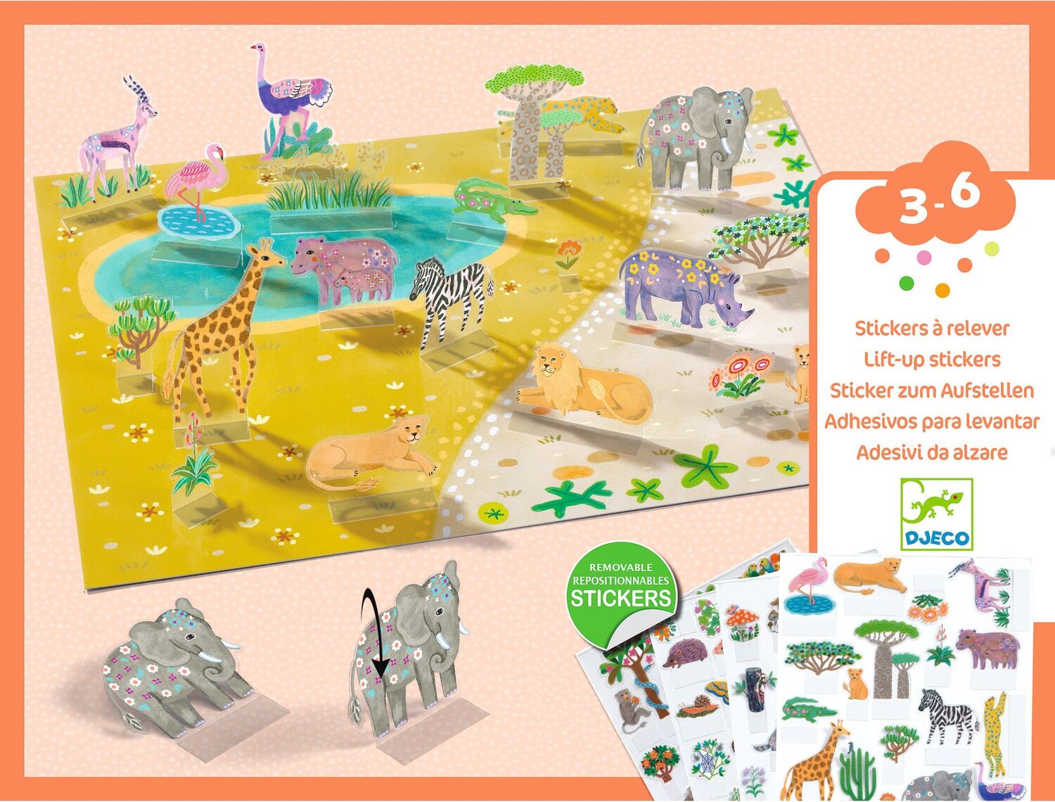 PG Lift Up Stickers Animals