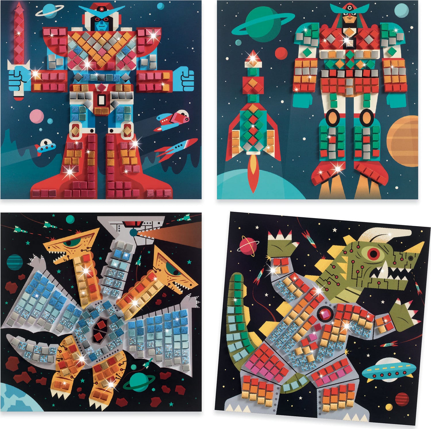 Space Battle Sticker Mosaic Craft Kit