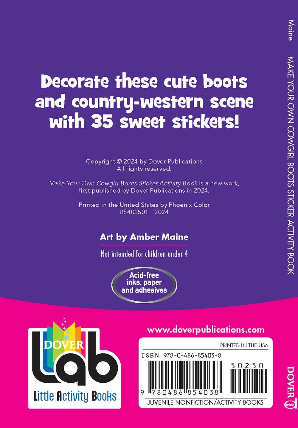 Make Your Own Cowgirl Boots Sticker Activity Book