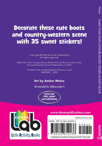 Make Your Own Cowgirl Boots Sticker Activity Book