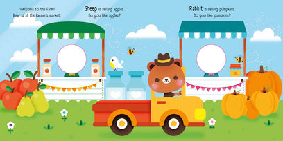 At the Farm: A Peekaboo Puppet Book (Includes Board Book and Glove with 5 Finger Puppets!)